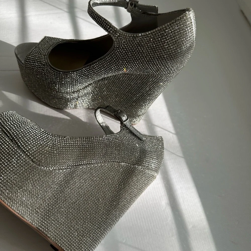 STEVE MADDEN/ macie rhinestone wedge heel - Picture 5 of 15